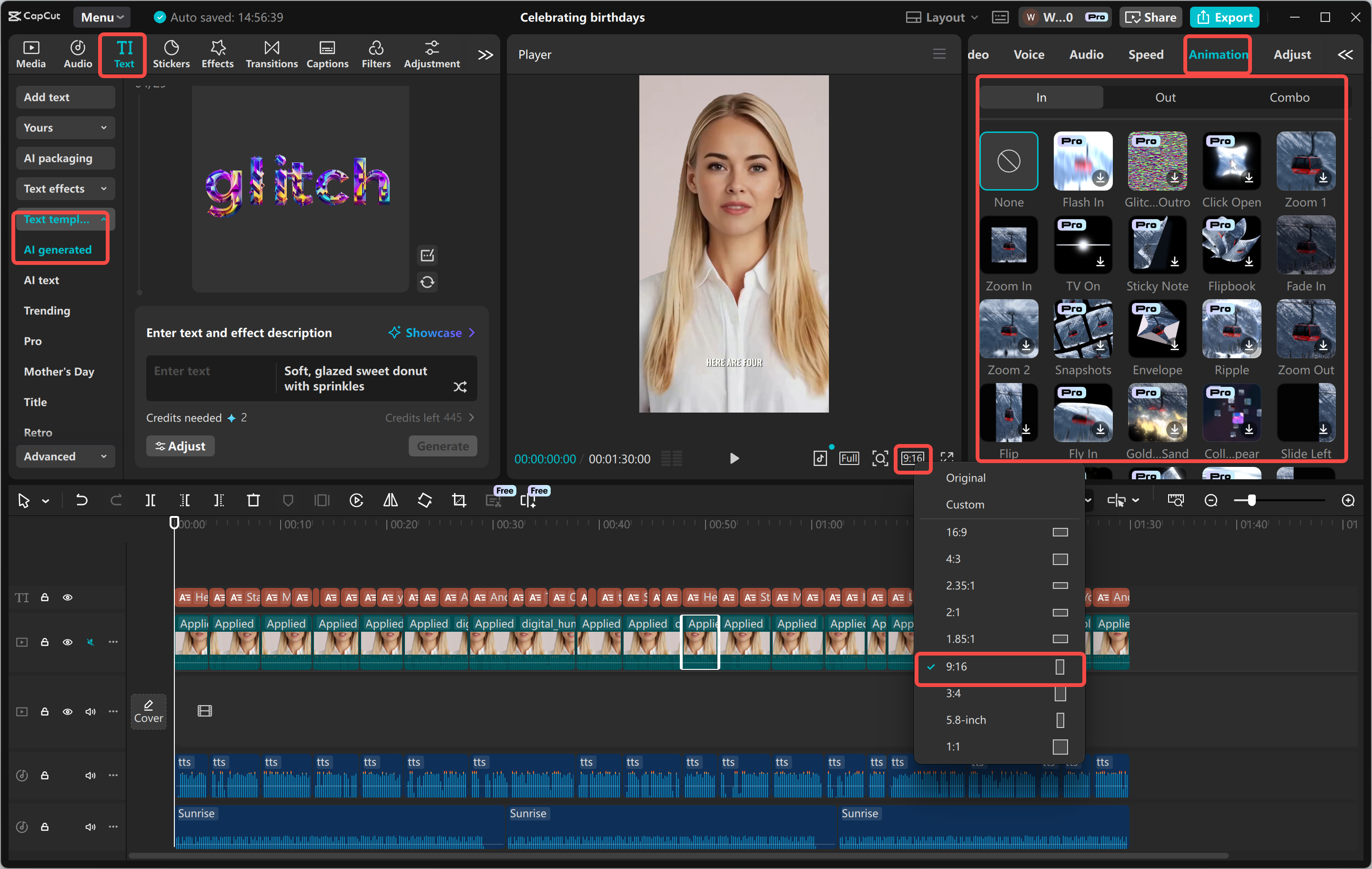 Anpassen einer Instagram-Rolle mit dem CapCut Desktop-Video-Editor