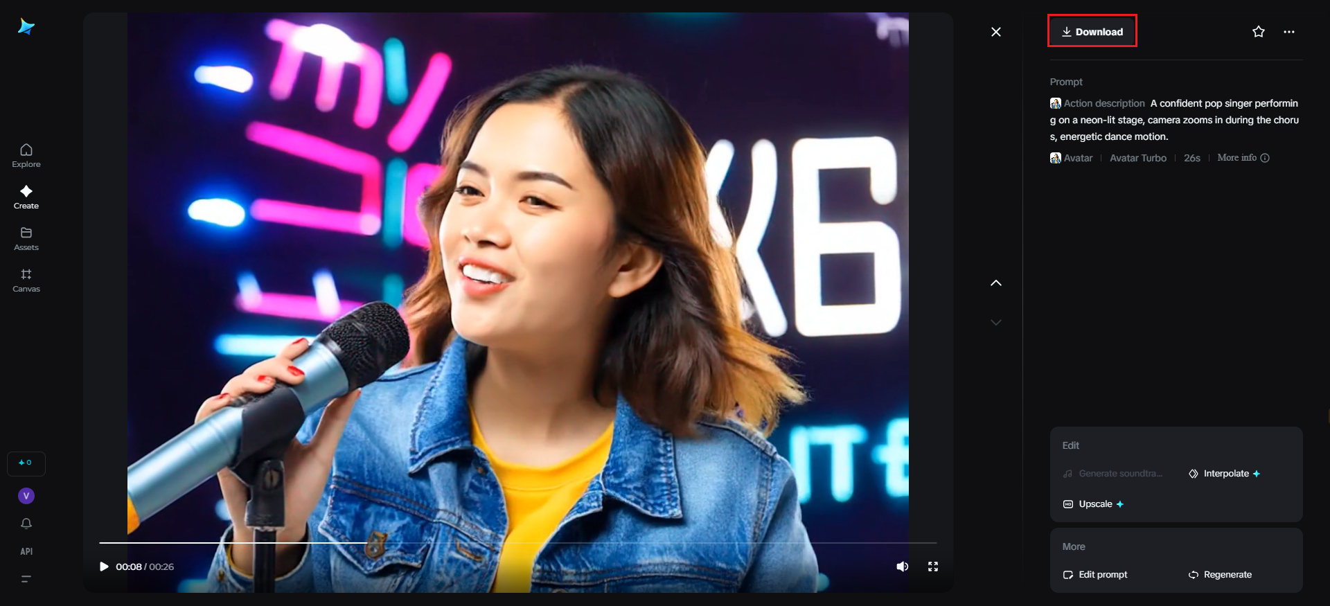 Generate and download your AI music video