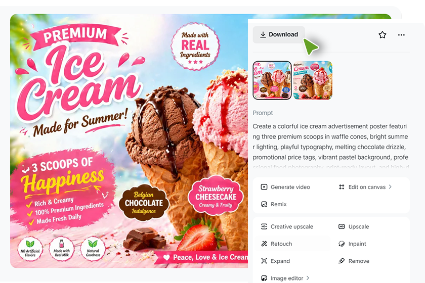 Preview, refine, and download your ad