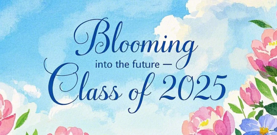 Invitación de graduación con temática de primavera