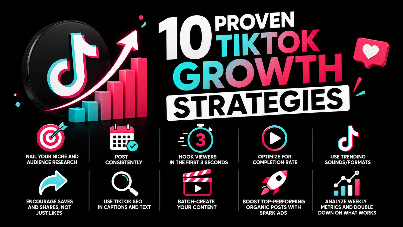 10 estratégias comprovadas de crescimento do TikTok