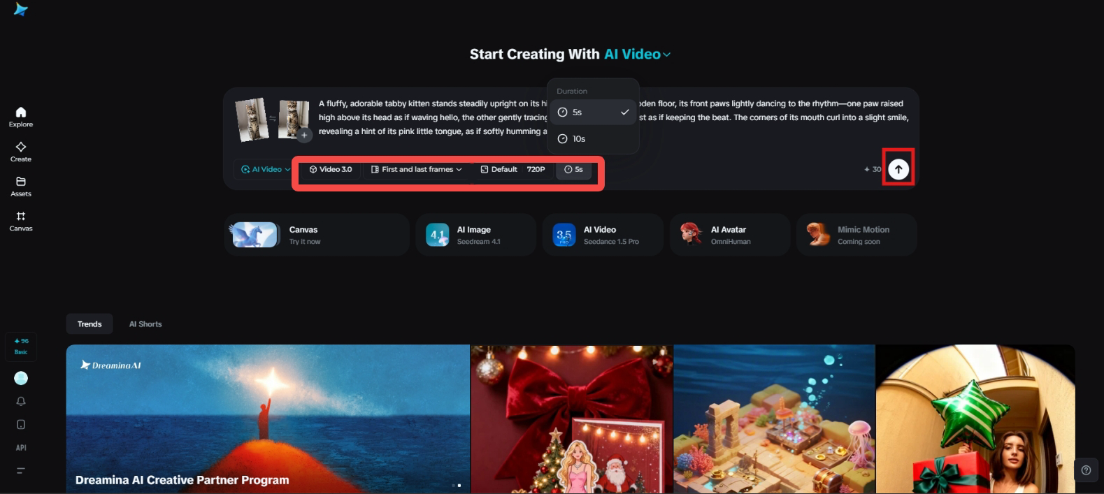 Adjust the video length and generate