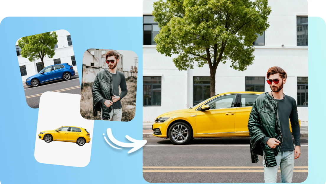 Remplacement d'image par IA avec fusion multi-images