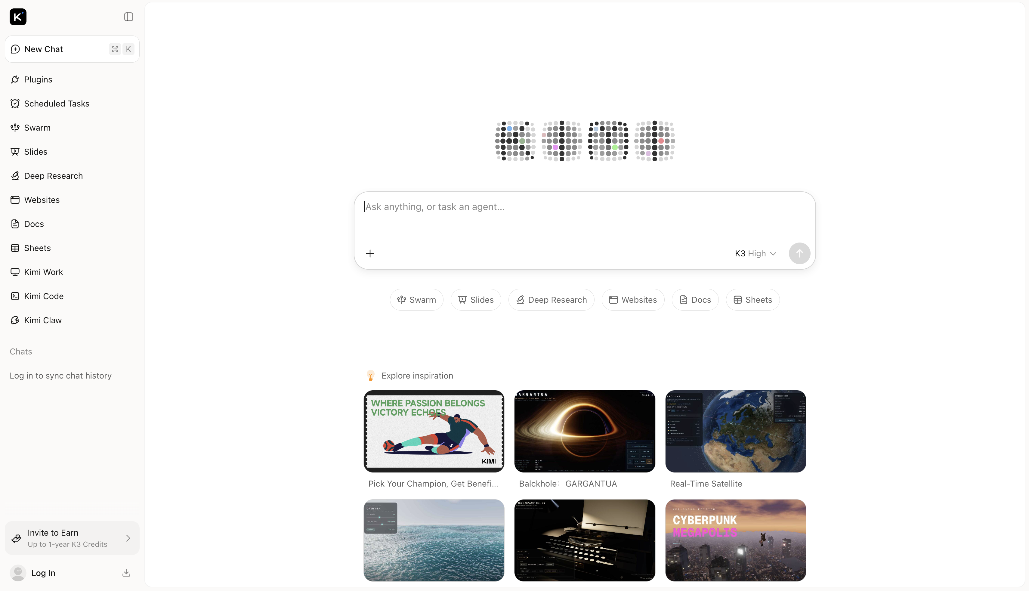 Kimi K3 interface