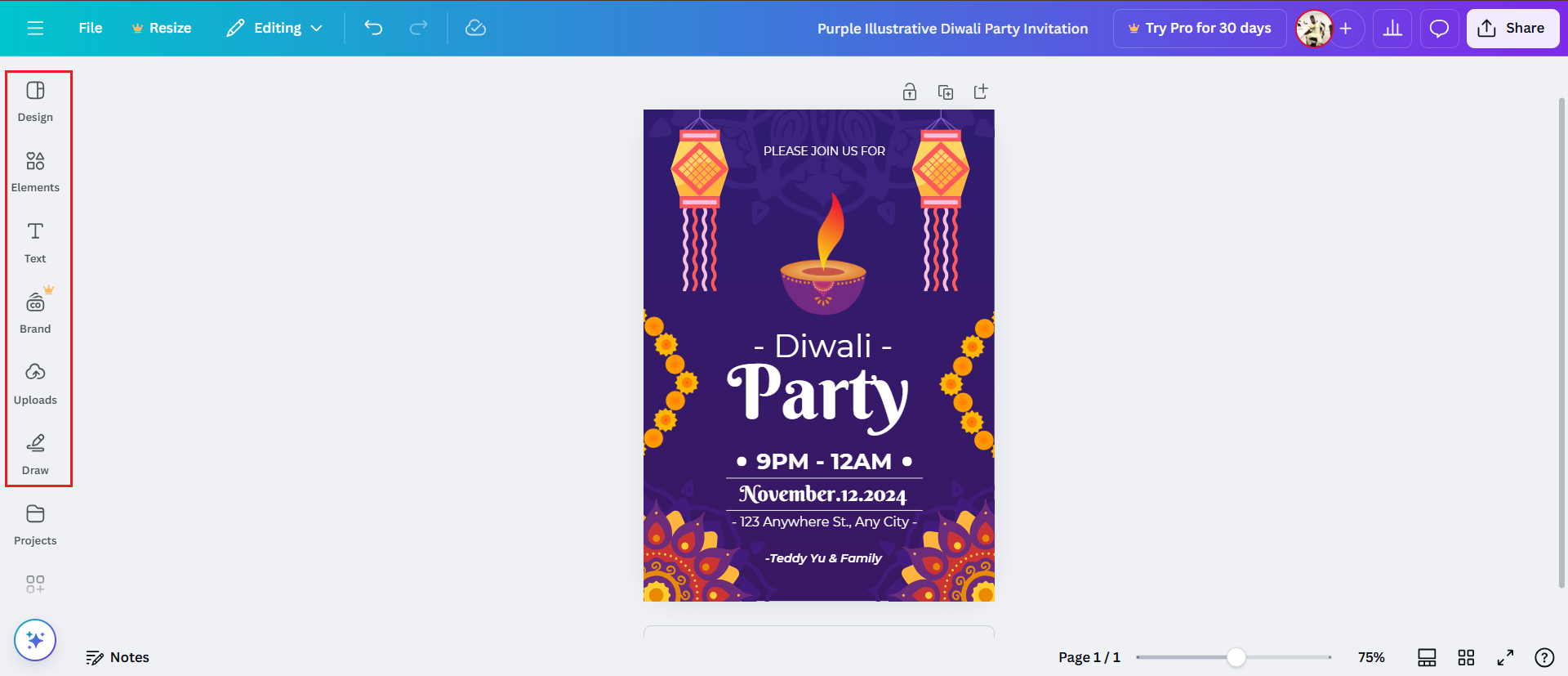 invito creativo Diwali