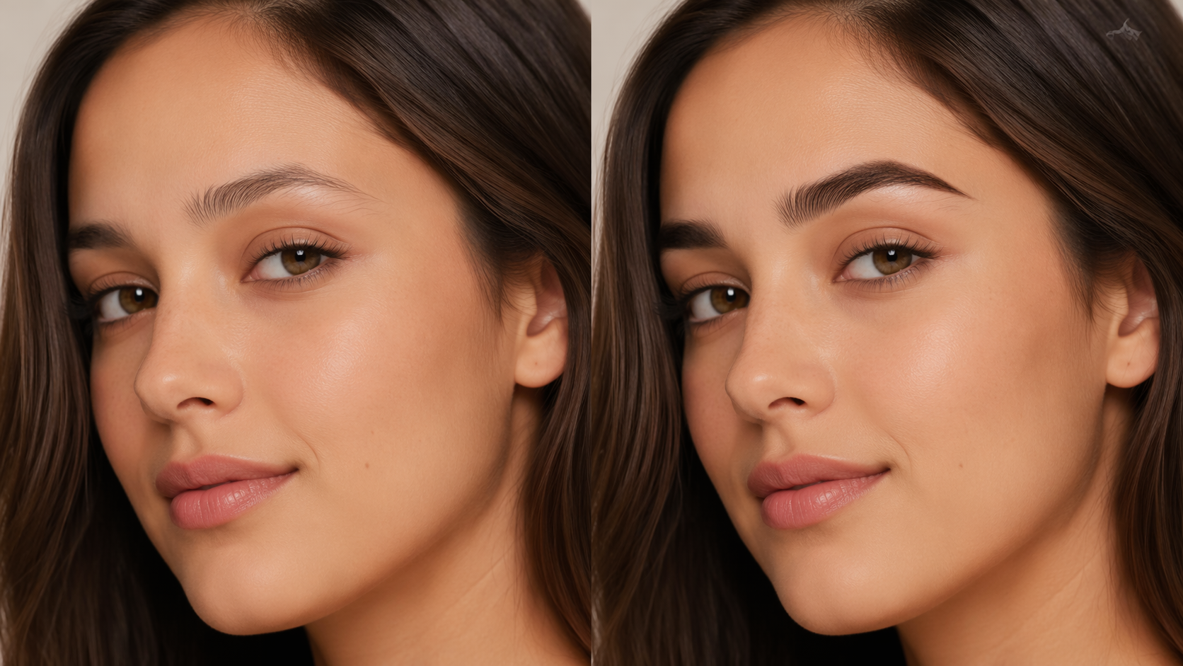 Dreamina virtual eyebrow try on prompt example 1: natural arched eyebrow preview