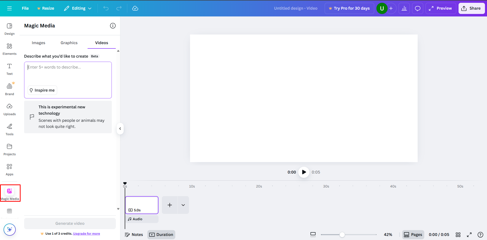 Mengakses penjana video Canva AI