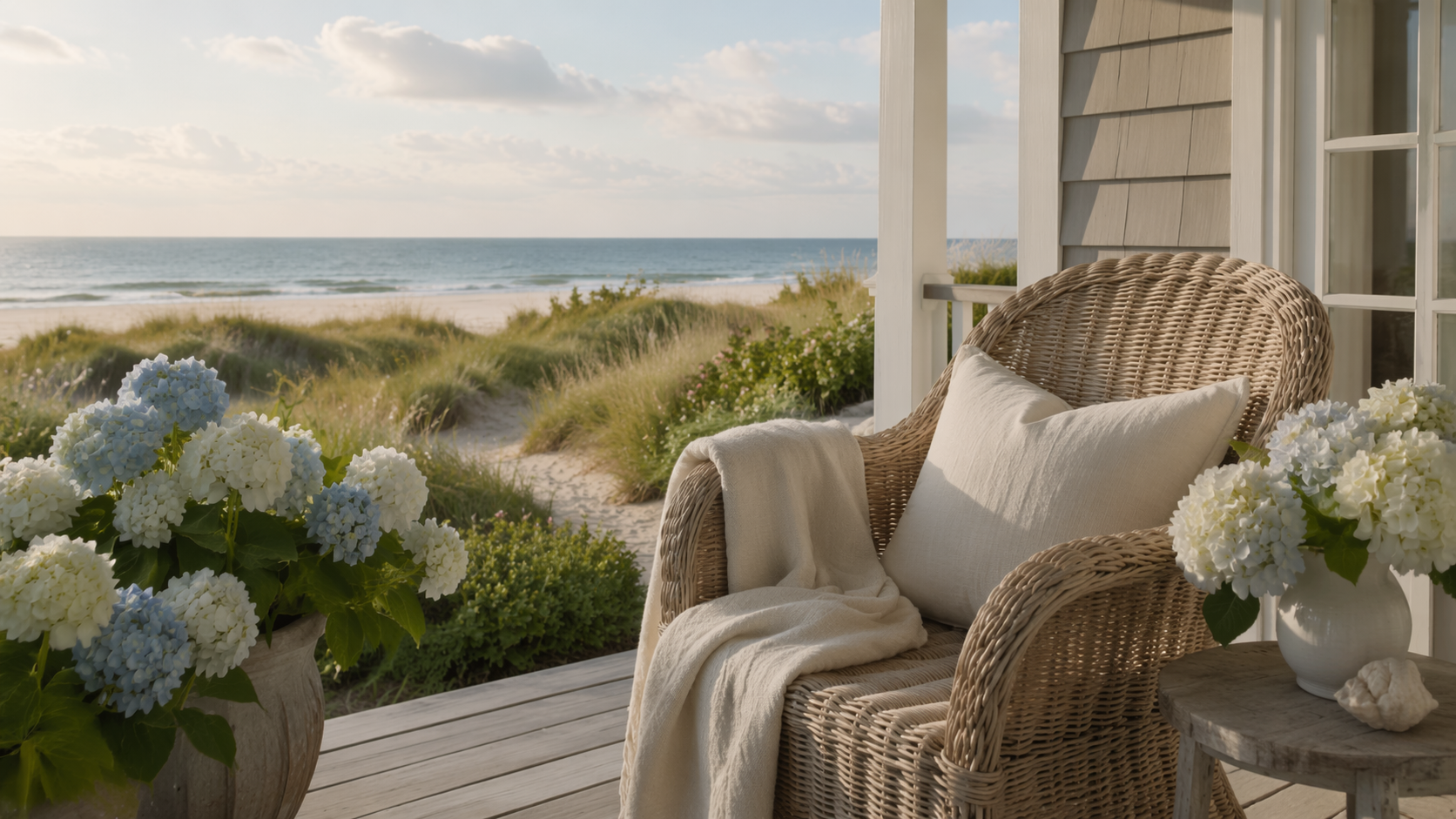 Dreamina coastal grandmother aesthetic prompt example 5: Neutral Outfit Boardwalk