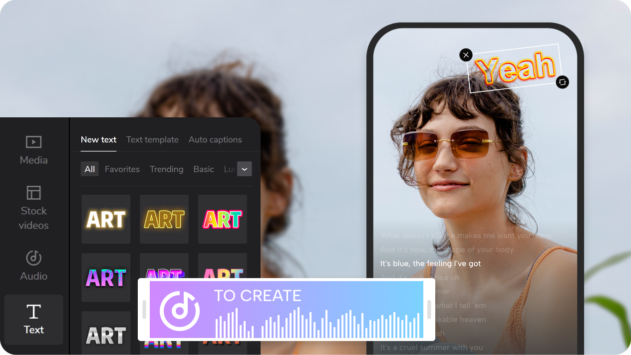 Lyric video maker with personalized templates