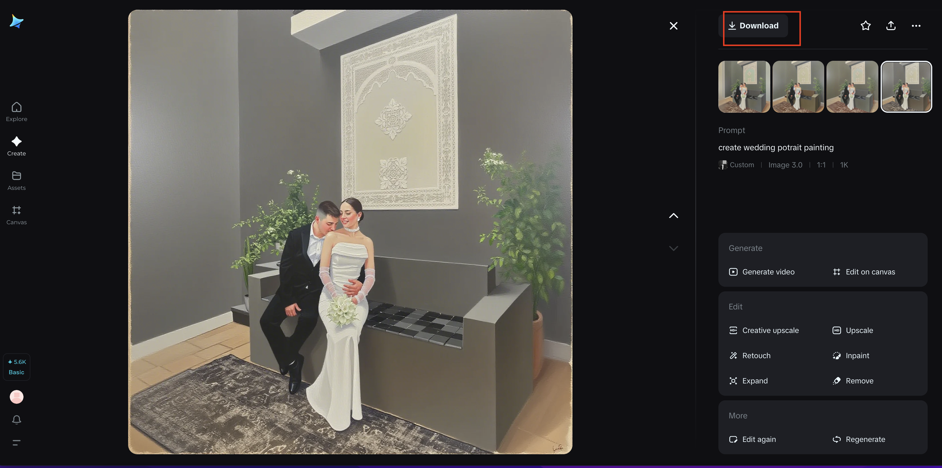 Die Hochzeitsporträt-Malerei herunterladen