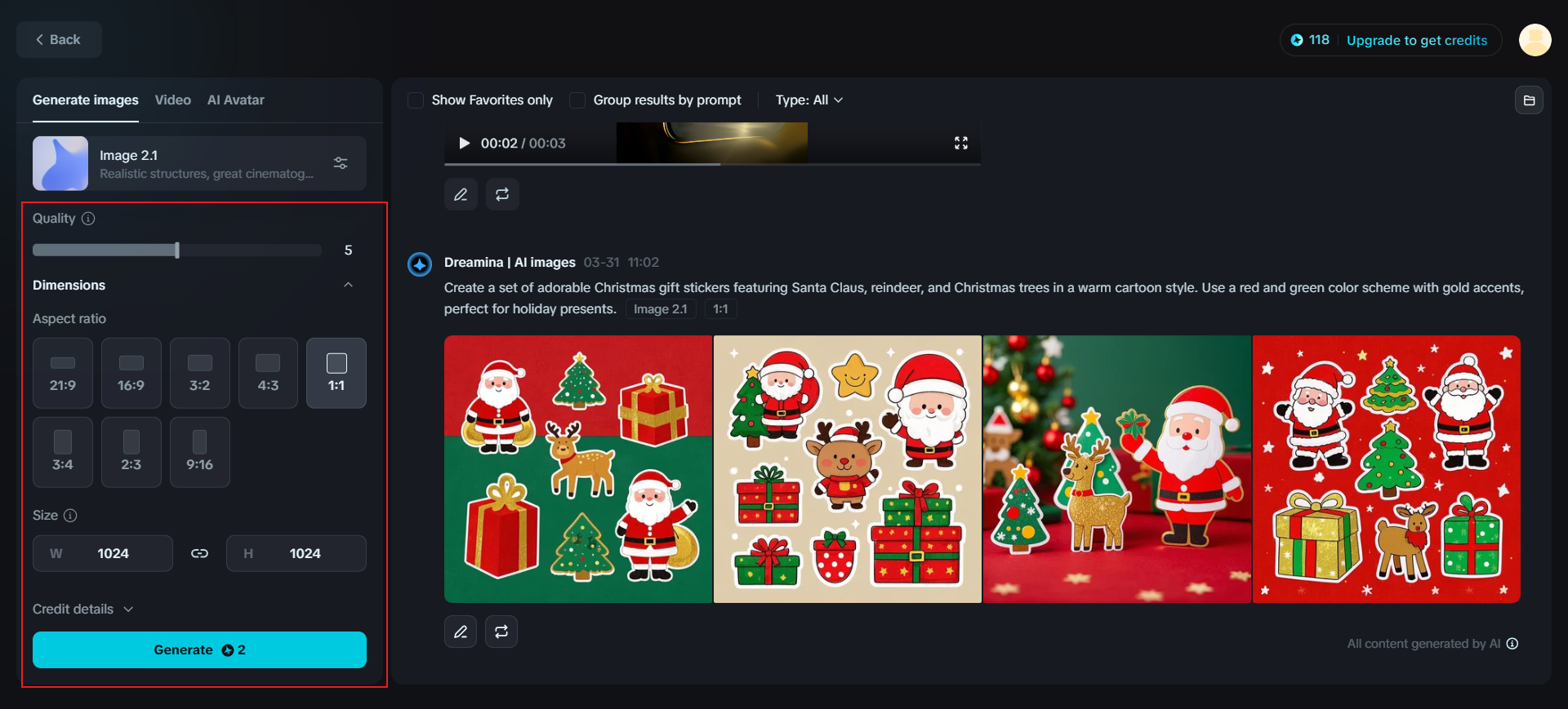 santa present stickers