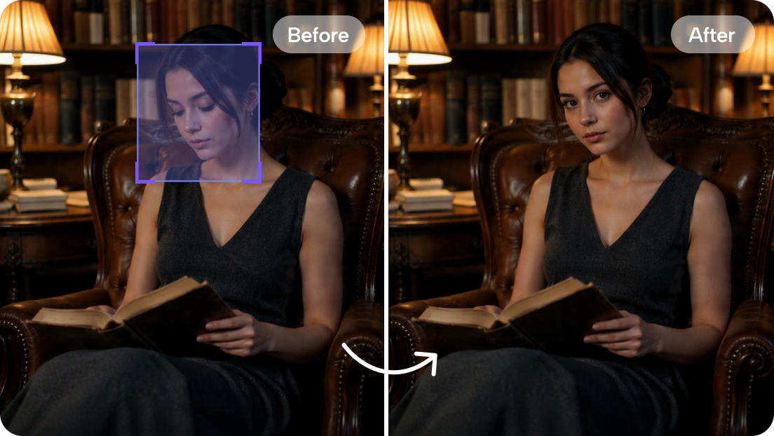 Smart retouch for natural facial expressions