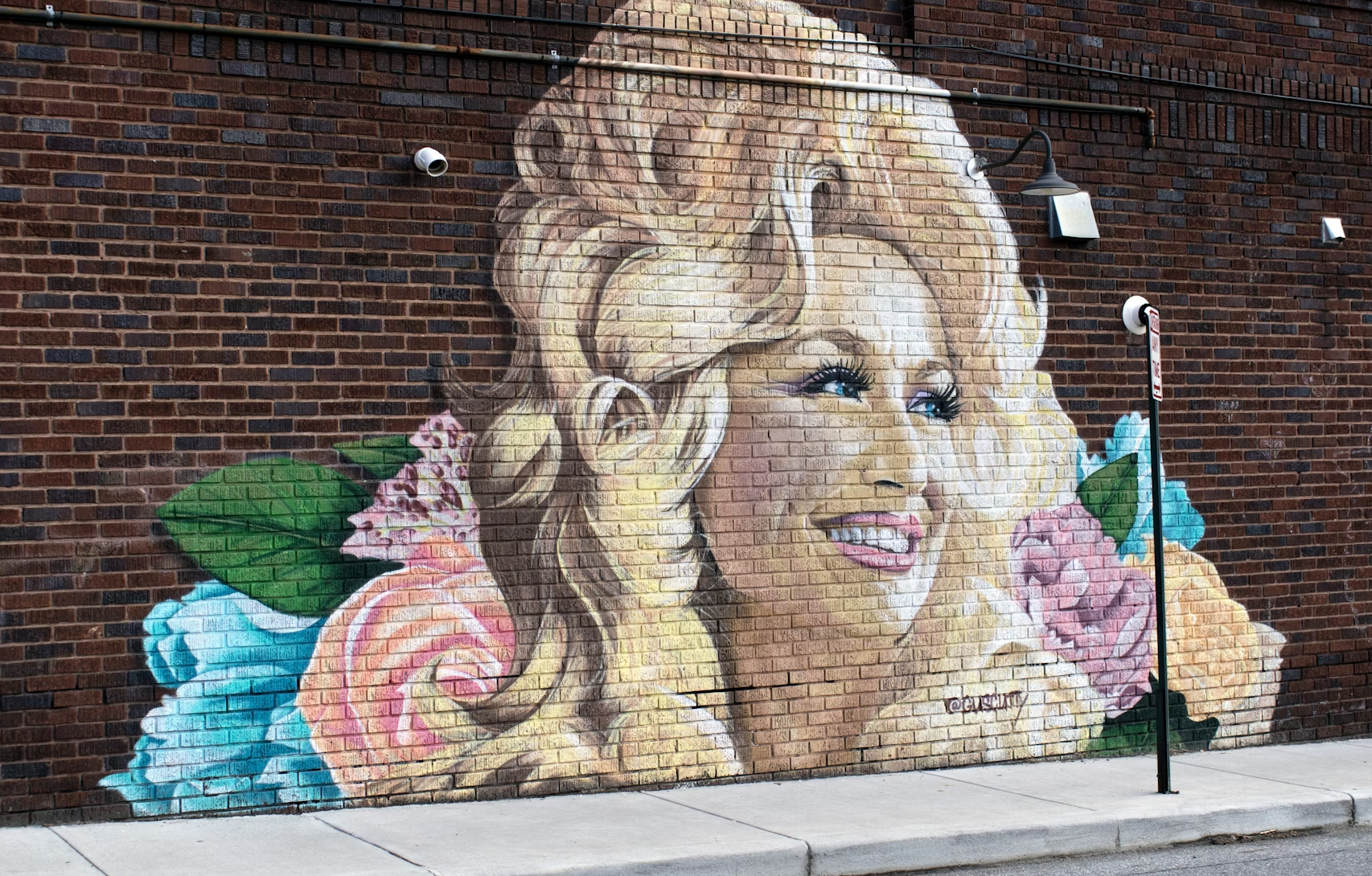 Un retrato vibrante y artístico de Dolly Parton, capturando su icónico cabello grande y su radiante sonrisa.