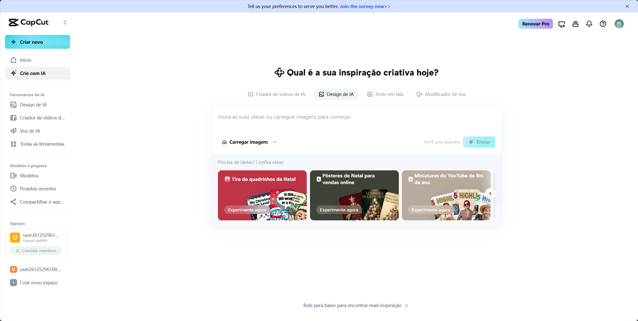 Open CapCut Online and use the AI image generator to create a digital invitation