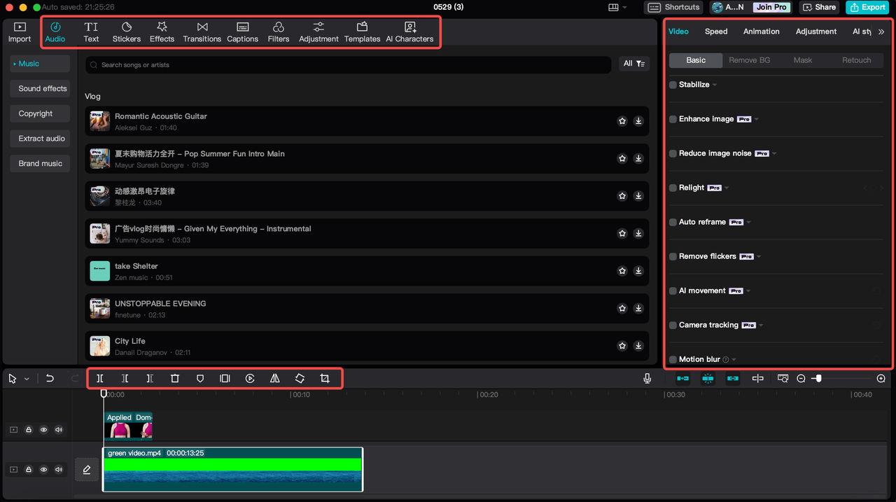 Cara menambah kesan dan menyesuaikan kecerahan pada penyunting video desktop CapCut