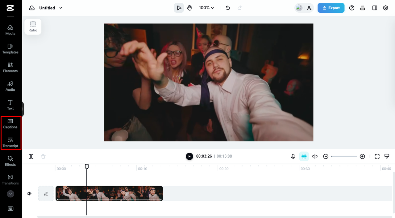 Add captions and edit transcript in real-time