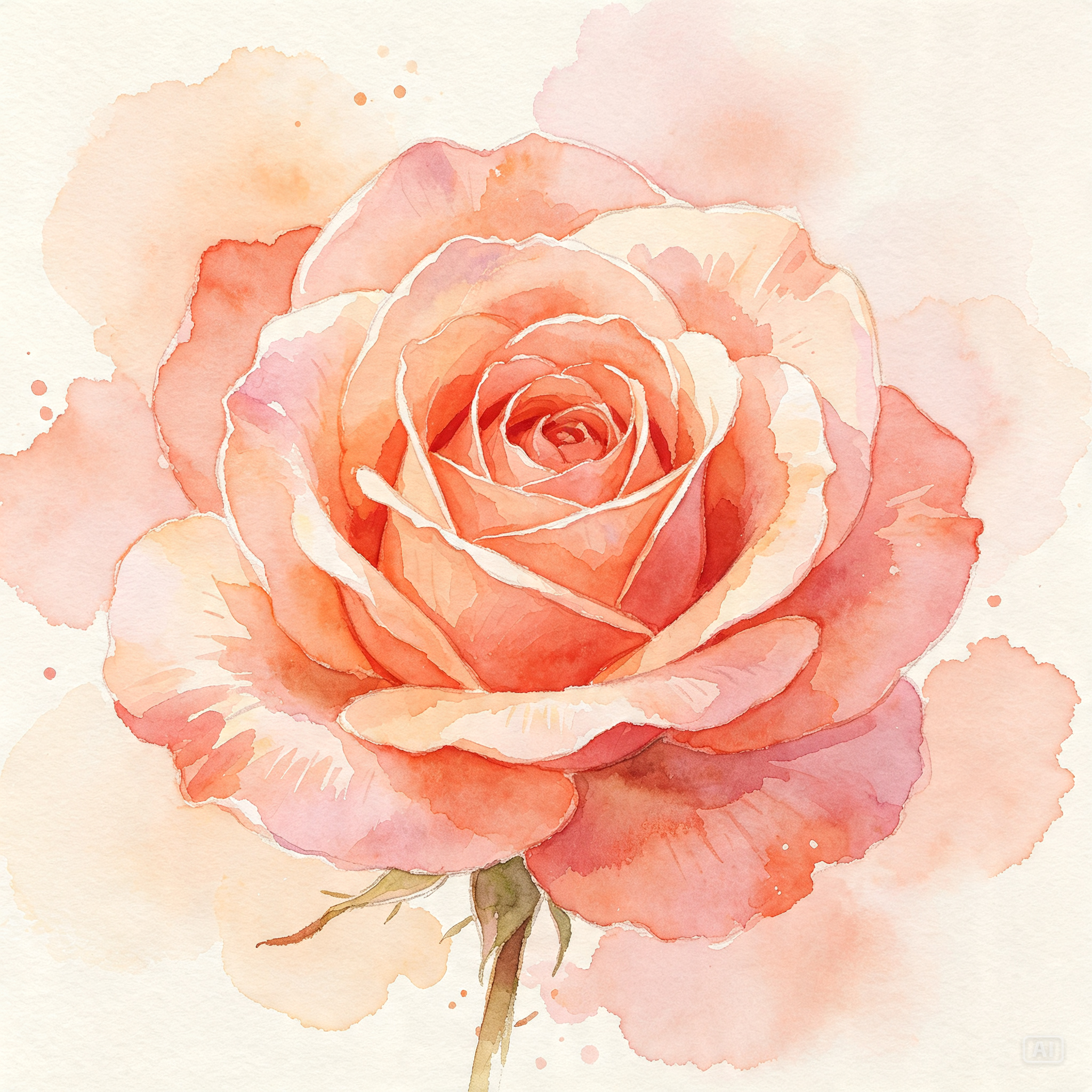 Watercolor rose profile picture generated by Pippit