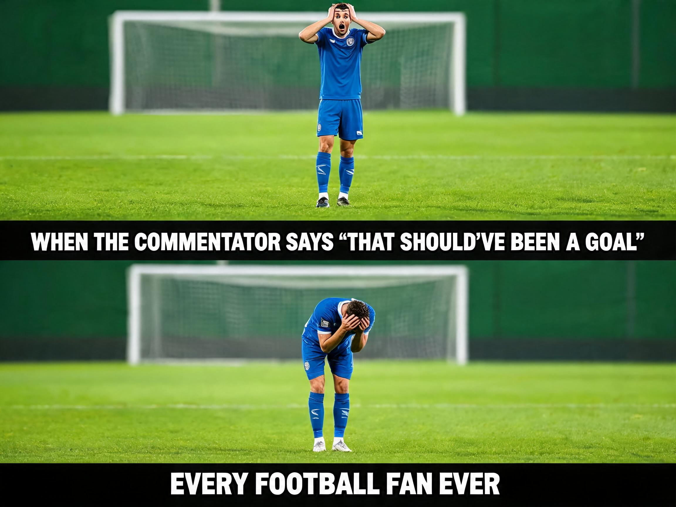 Soccer player meme template