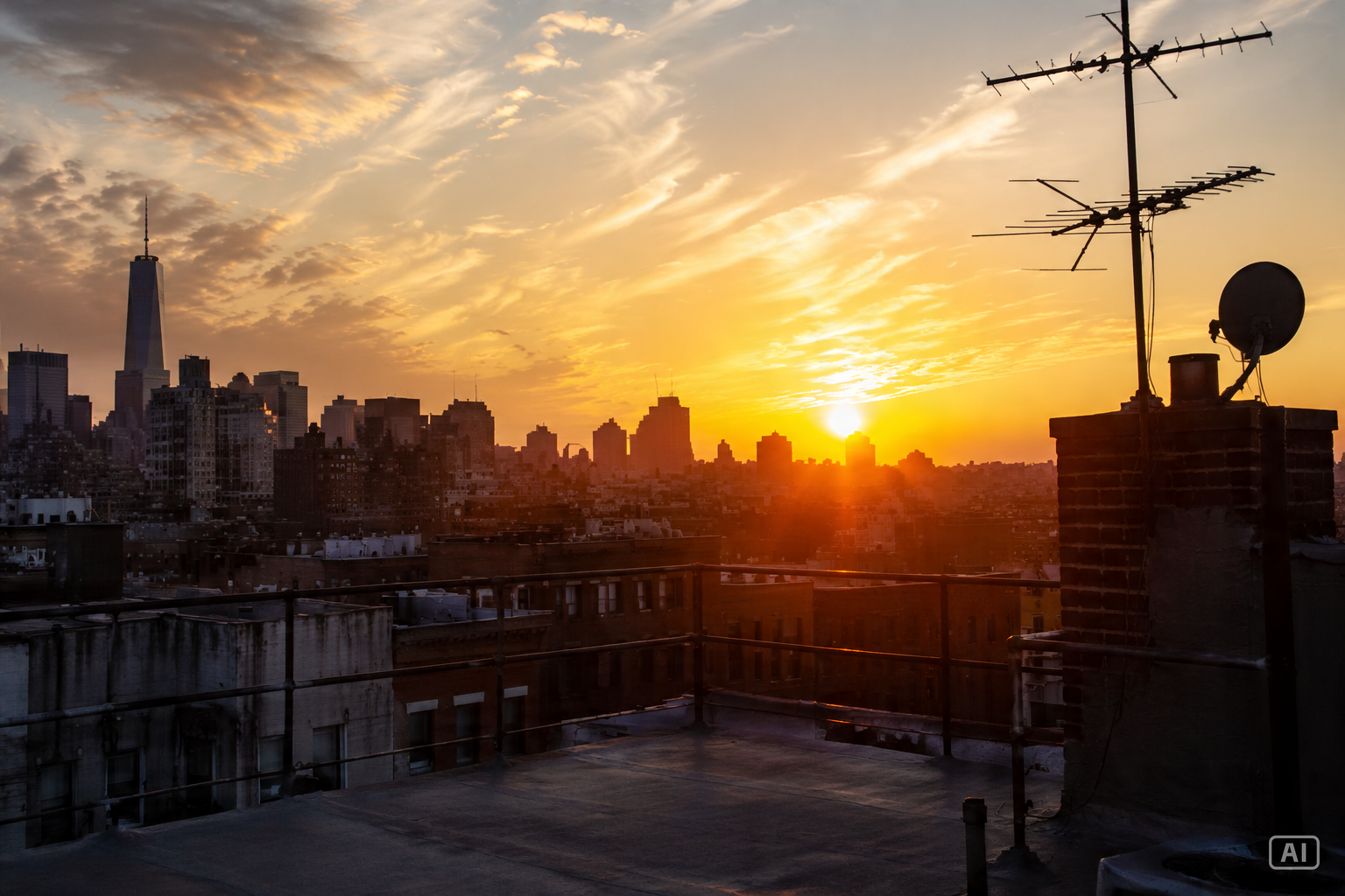 Rooftop sunset image generated by Pippit