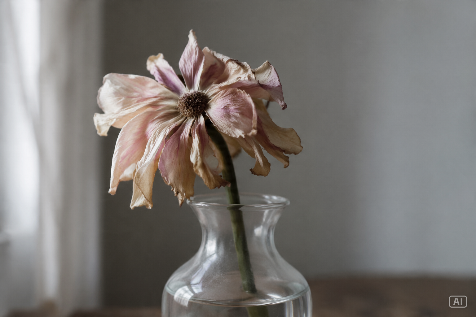 Wilting flower aesthetic image generated by Pippit