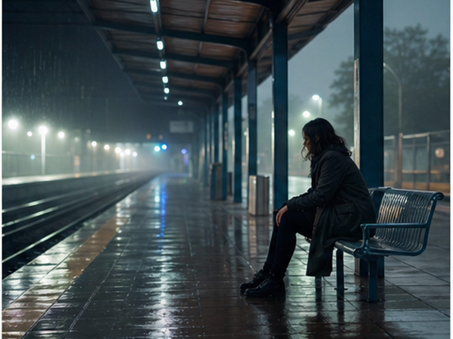 Empty train platform