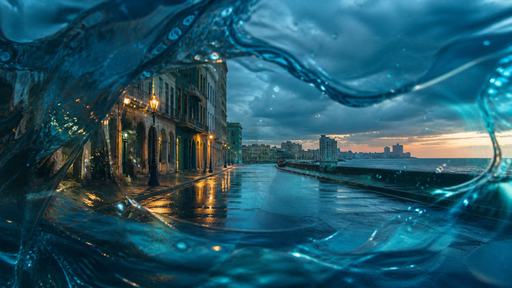 Ocean Liquid Sea Color Overlay original 16: 9 efecto visual 3