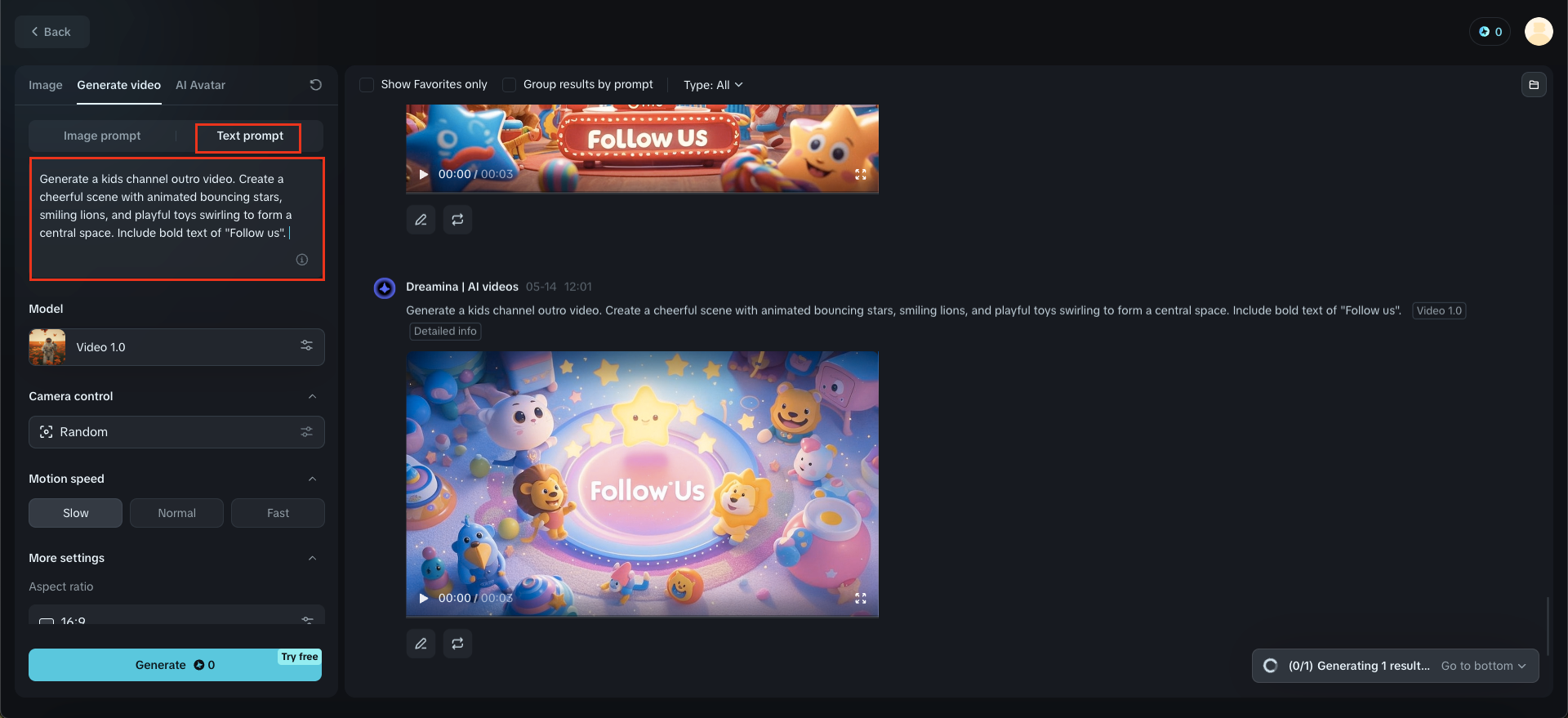 Dreamina: Create YouTube end screen