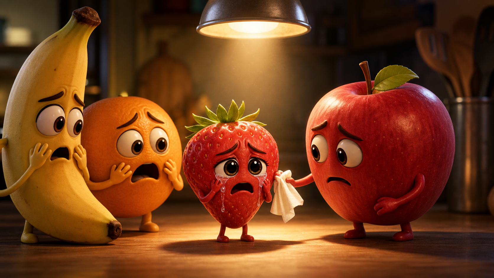 Risultato del prompt della storia della frutta triste