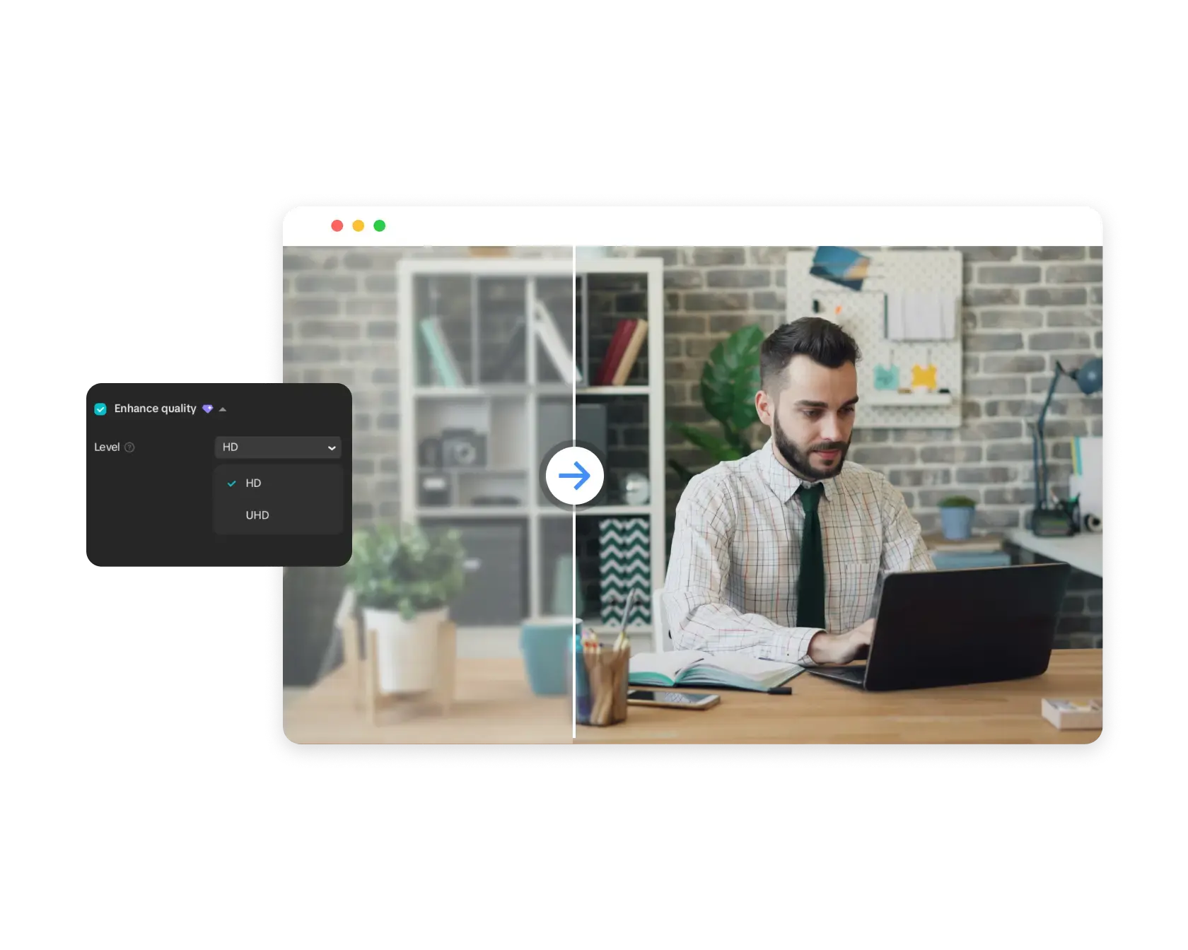 AI Video Enhancer เพื่อเพิ่มความคมชัด