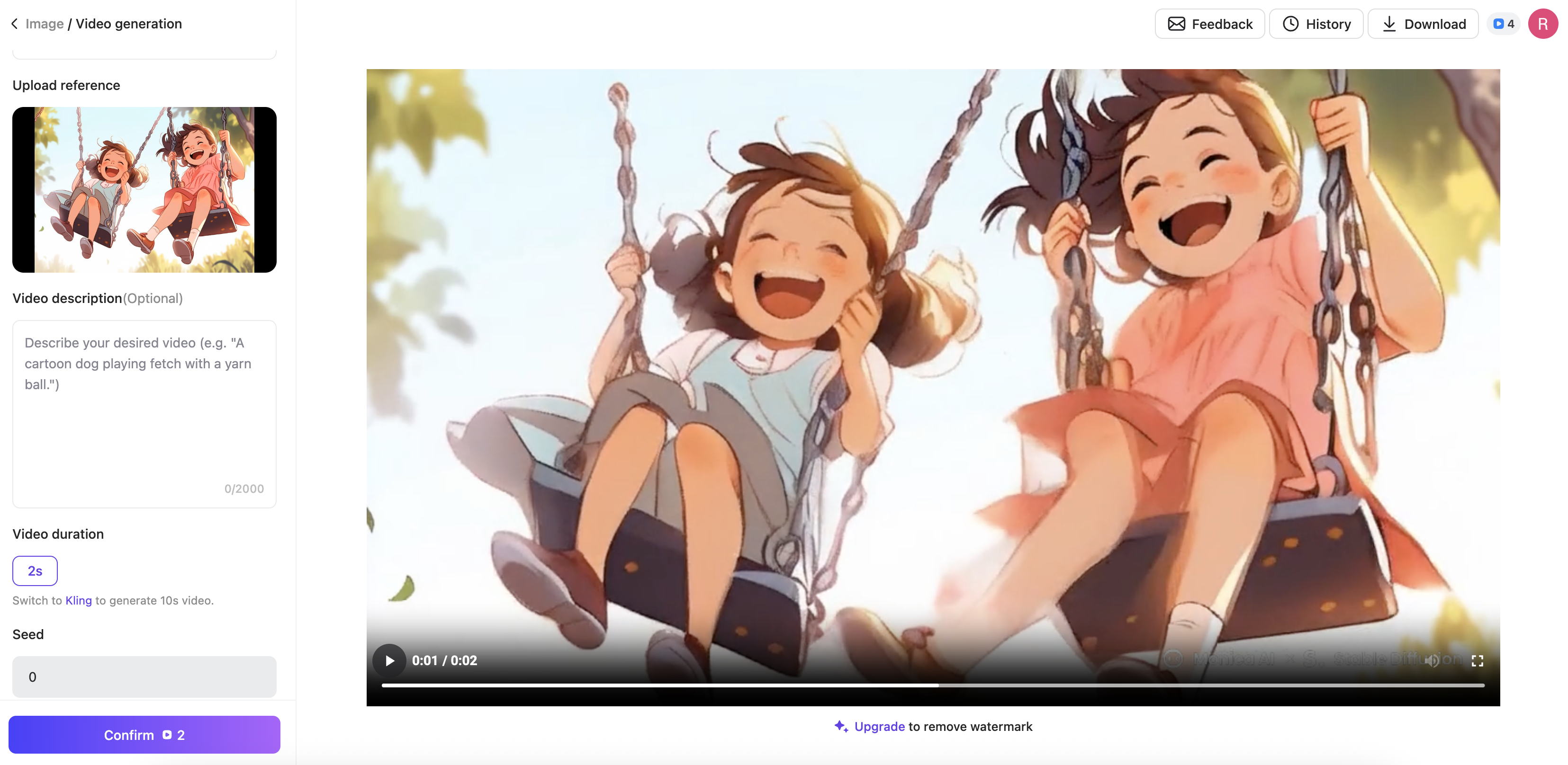 Monica AI animation video