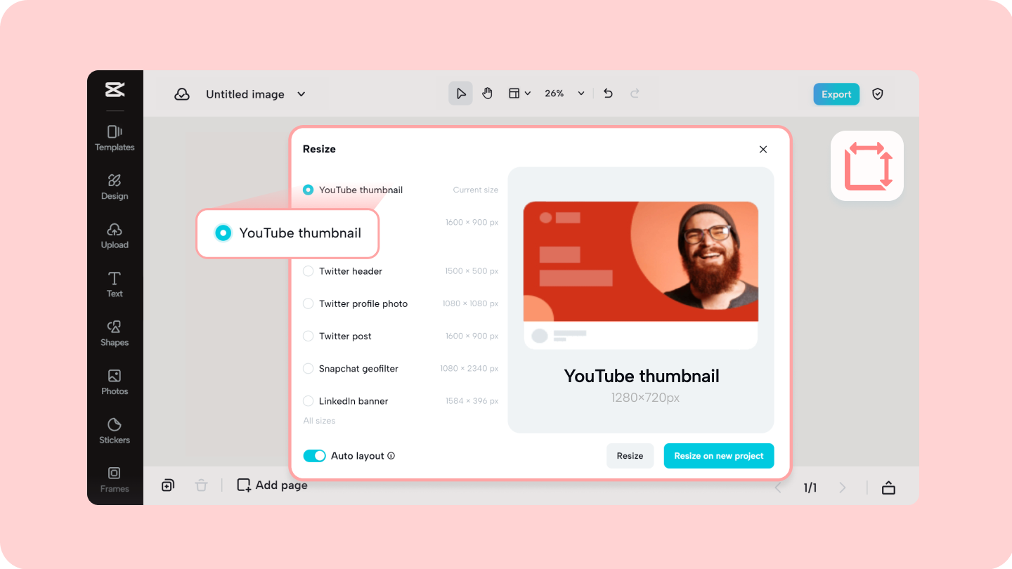 redimensionneur de vignettes youtube