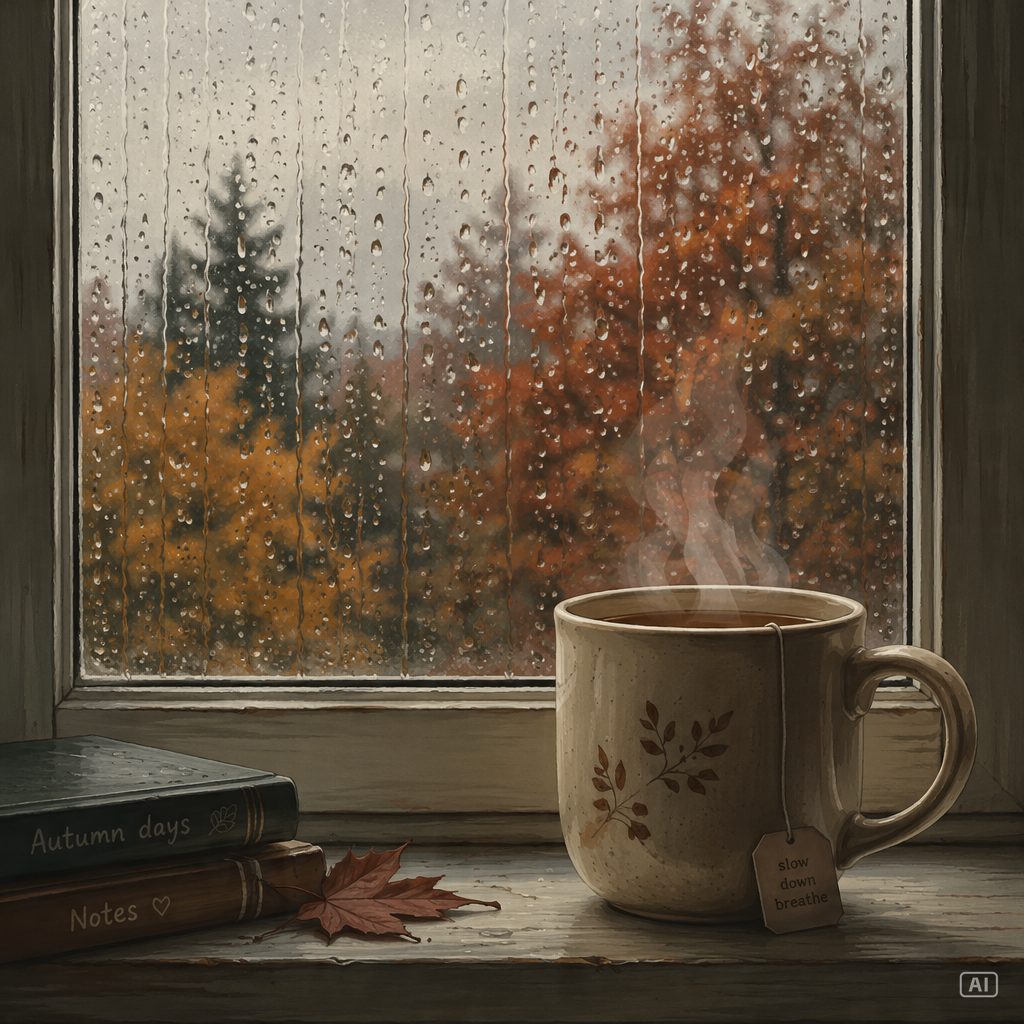 Rainy window art prompt generated by Pippit
