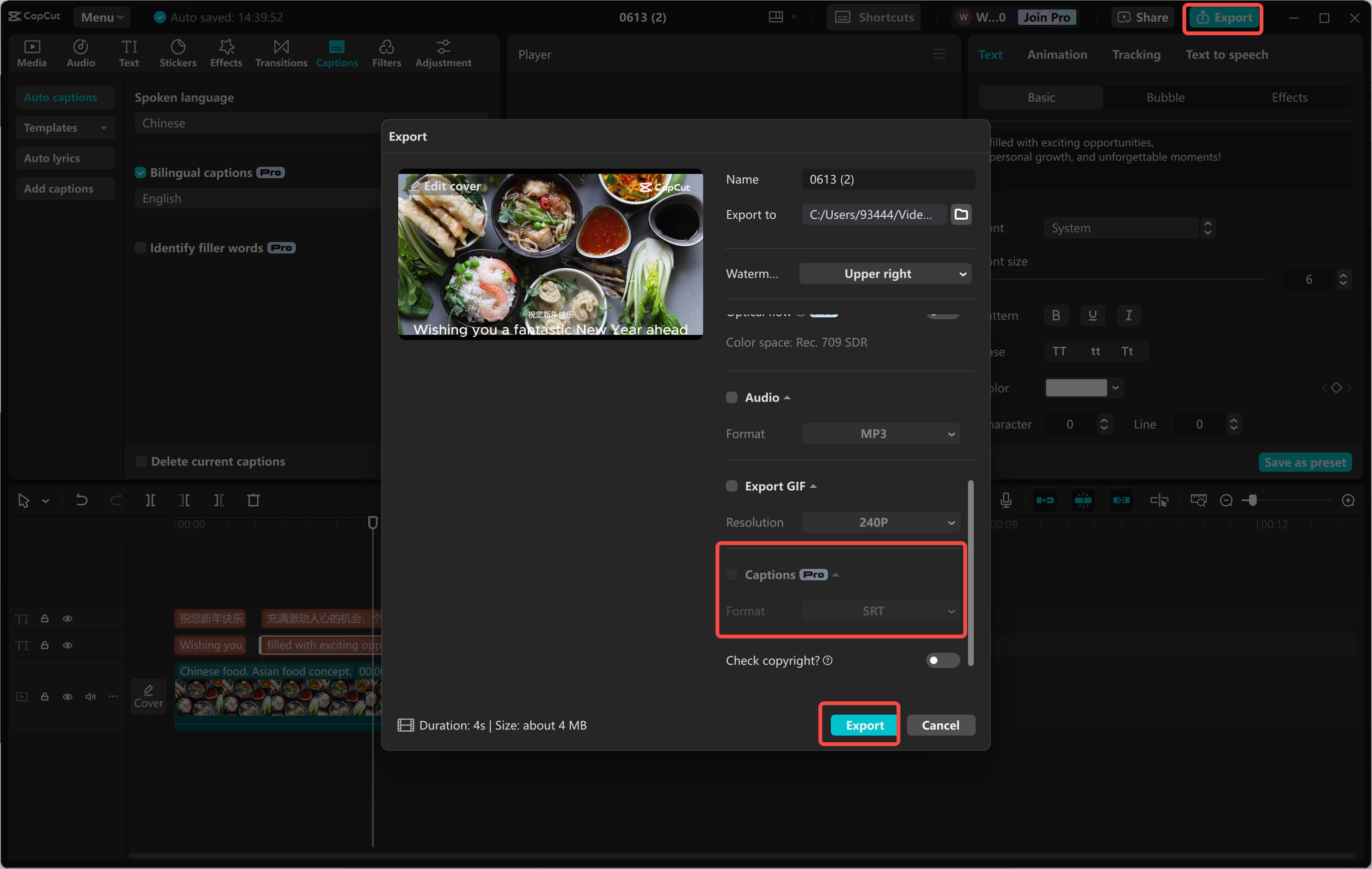 Xuất video từ trình CapCut chỉnh sửa video trên máy tính để bàn