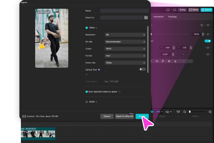 Exporting the final video from the CapCut free video editor for TikTok