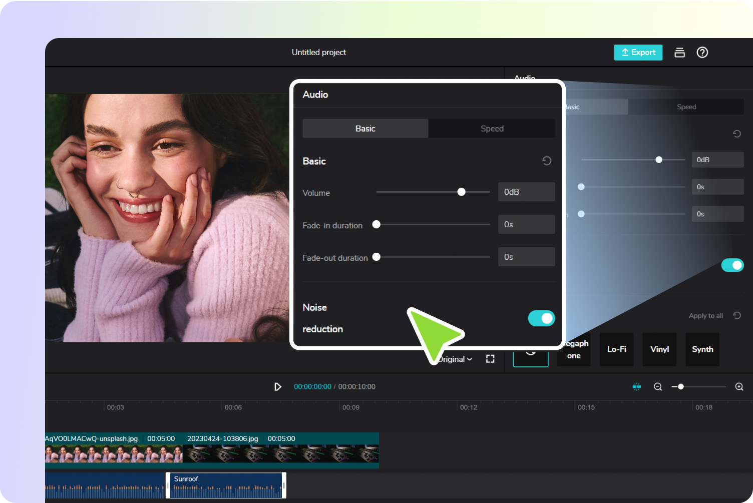 Step 2: Edit audio online