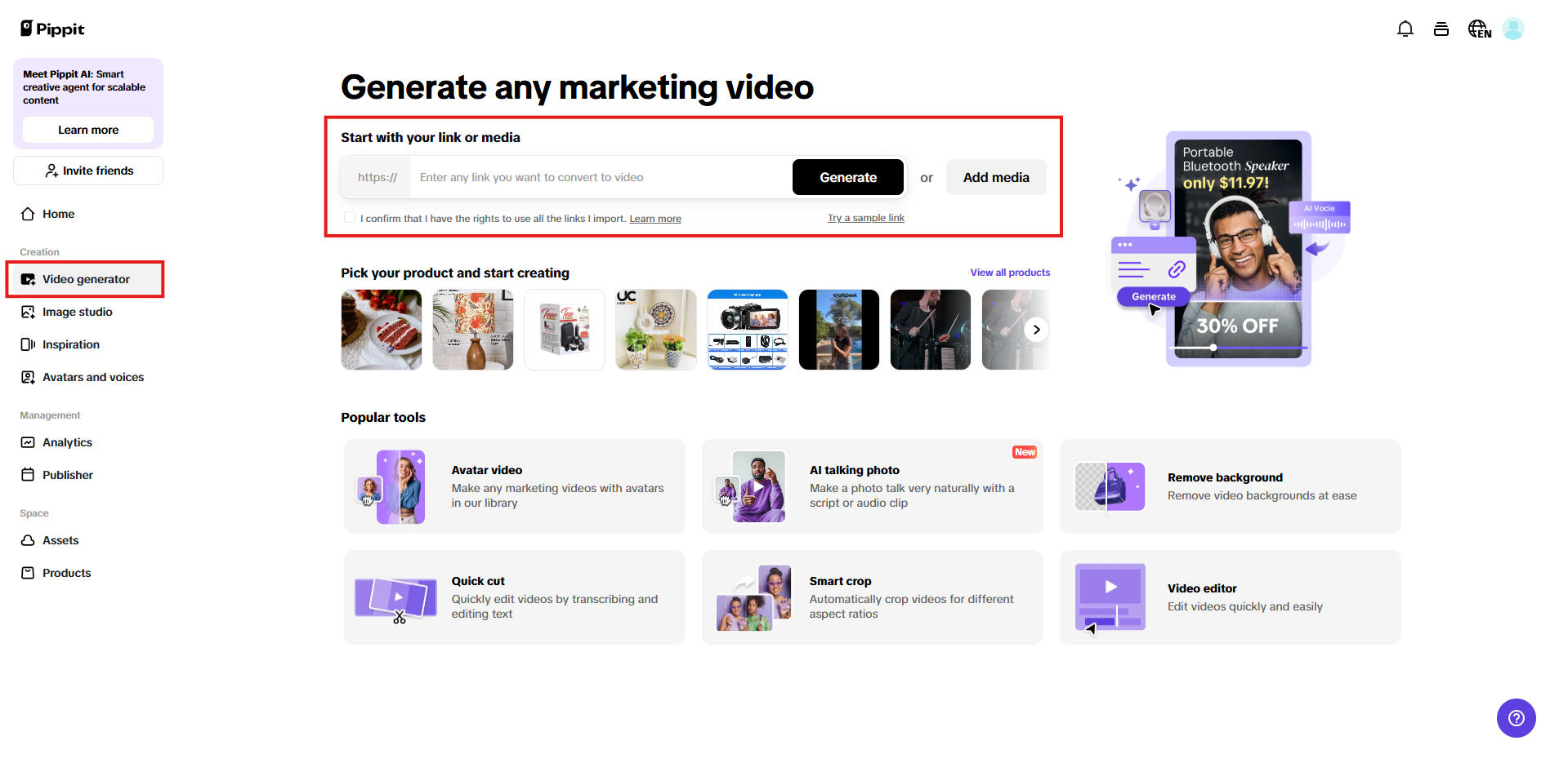 One-click video generator
