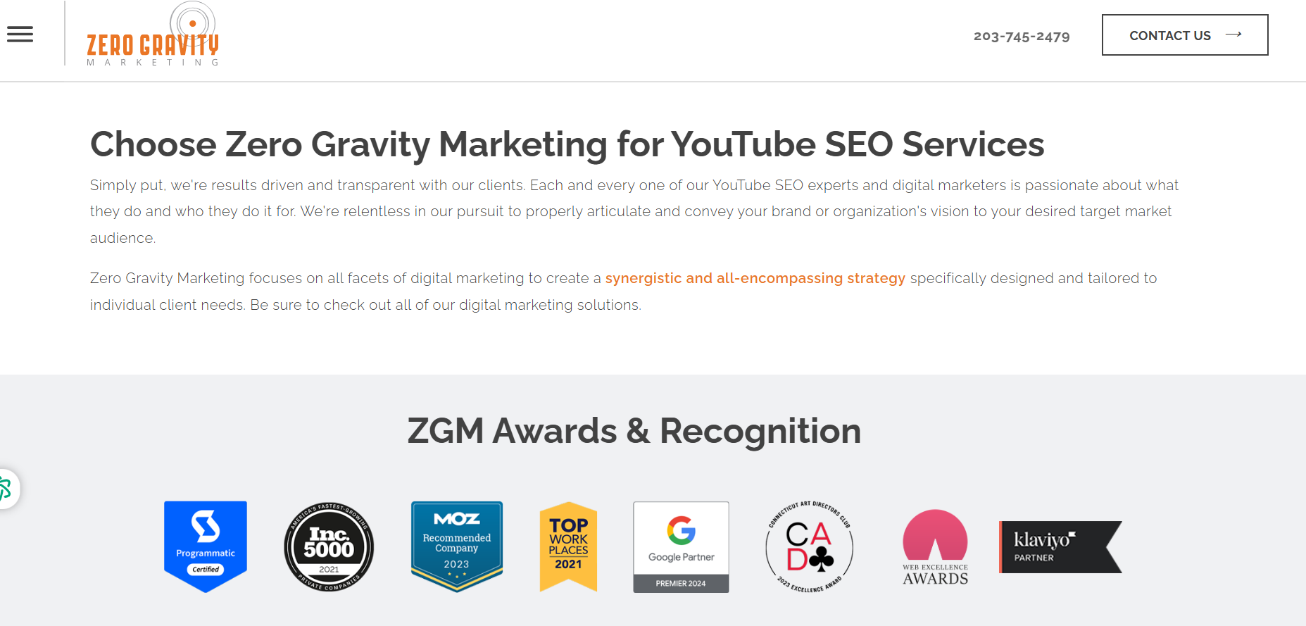 Zero Gravity Marketing Firma SEO YouTube