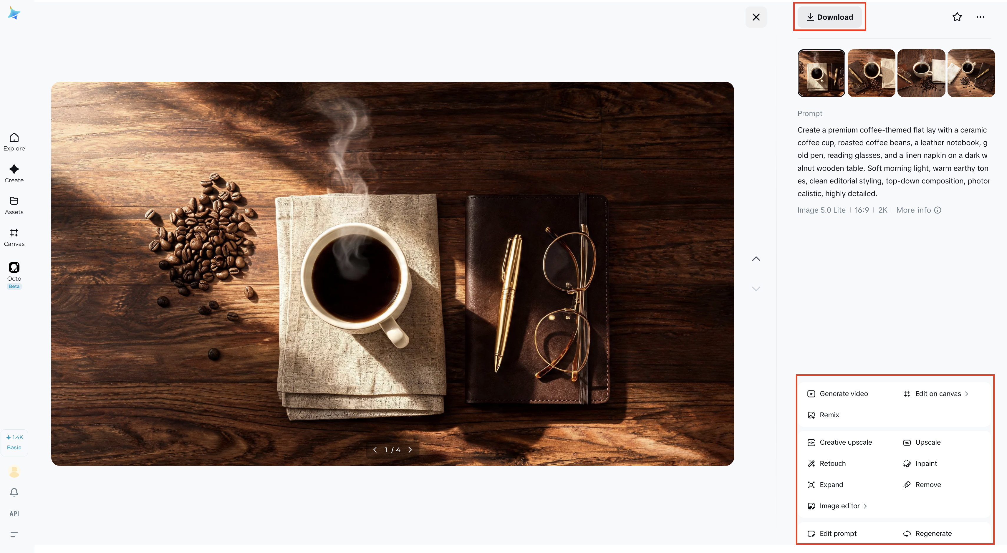 Refine and download