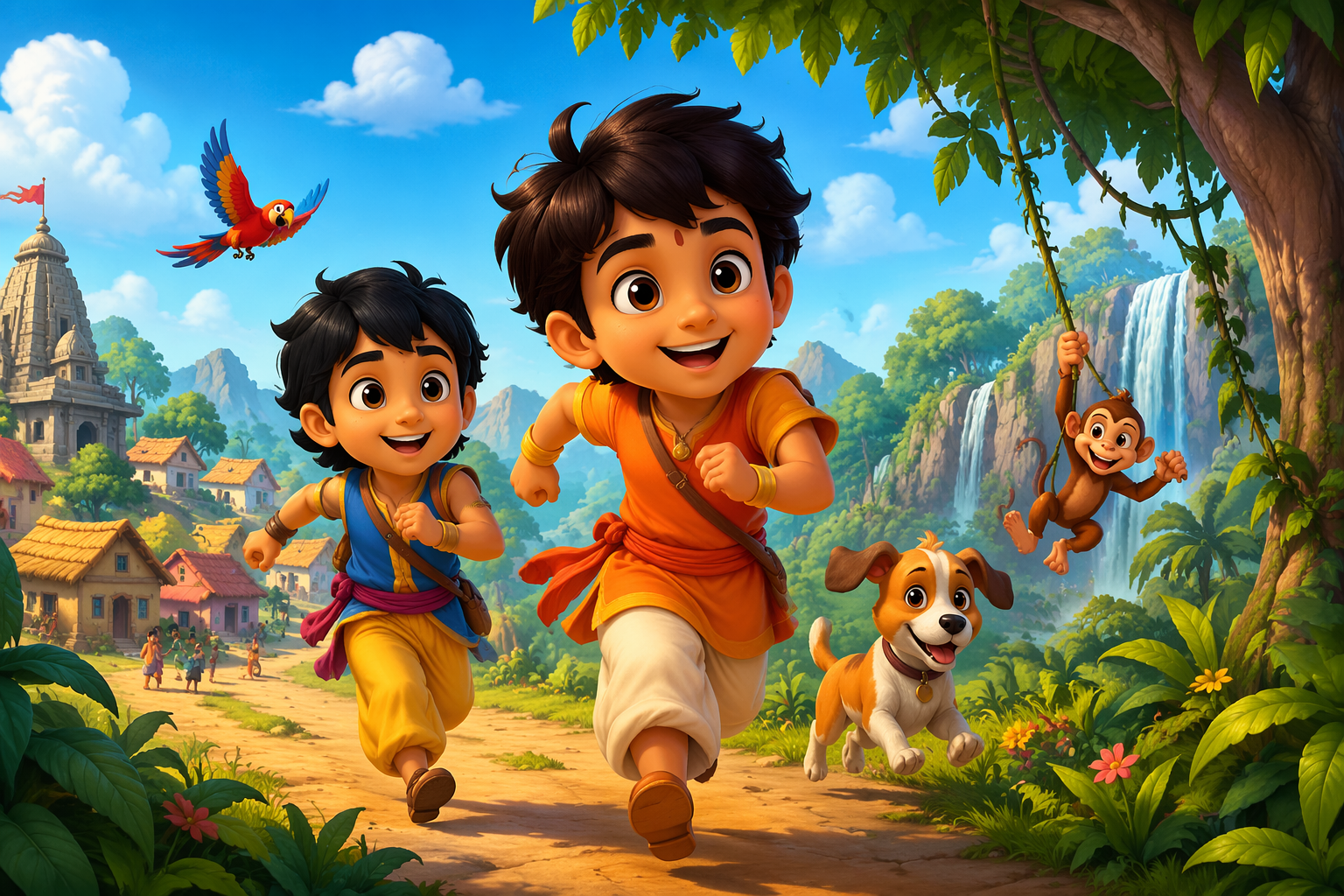 Gambar pahlawan video Dreamina Chota Bheem Raju AI