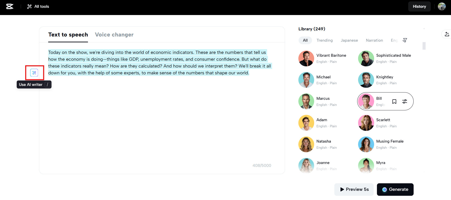 AI writer