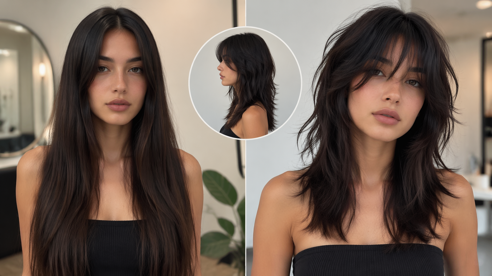 Dreamina wolf cut filter prompt example 4: Long Hair to Wolf Cut Preview
