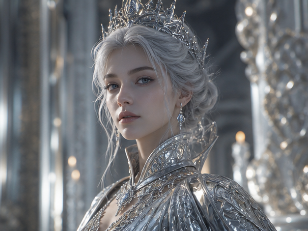 AI Silver Palace-Inspired Character Generator Prompt-Beispiel 1 - Silberpalast-Porträt