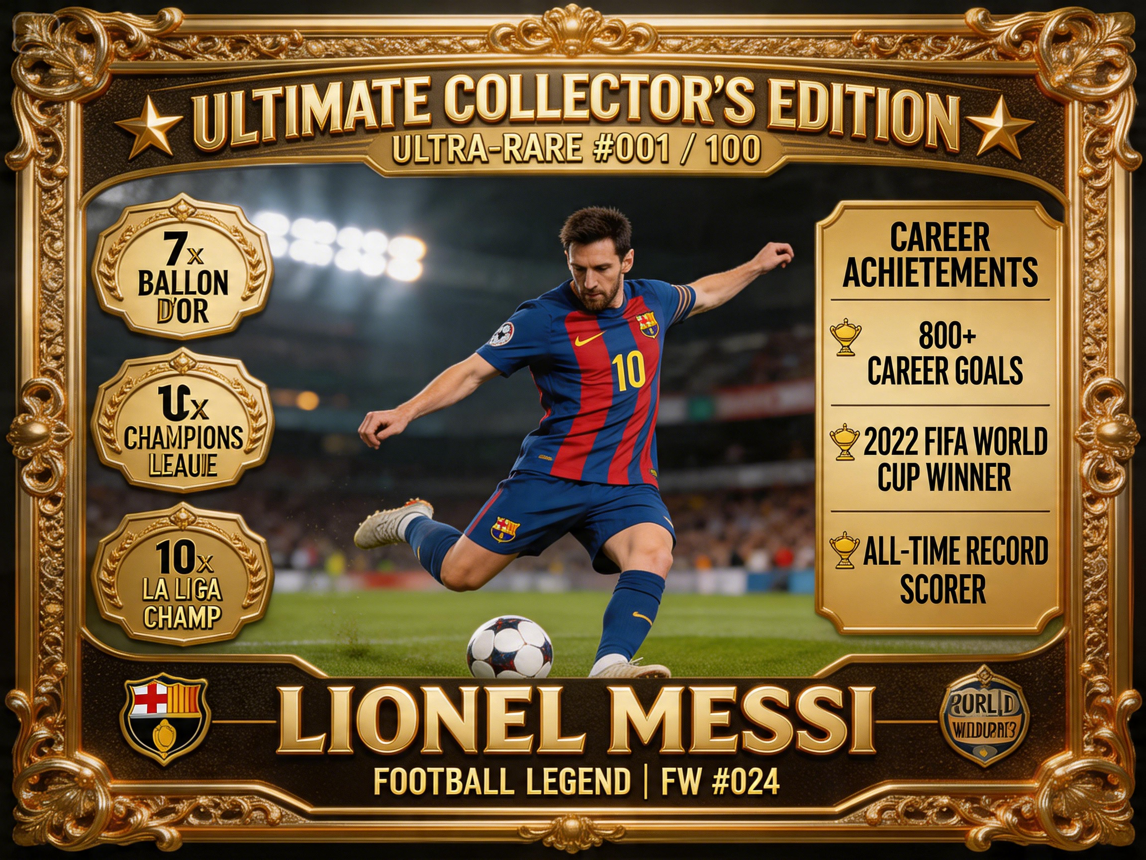 Prompt for a legendary football icon card