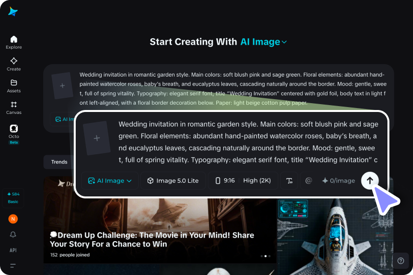 Buka generator dan jelaskan desain Anda