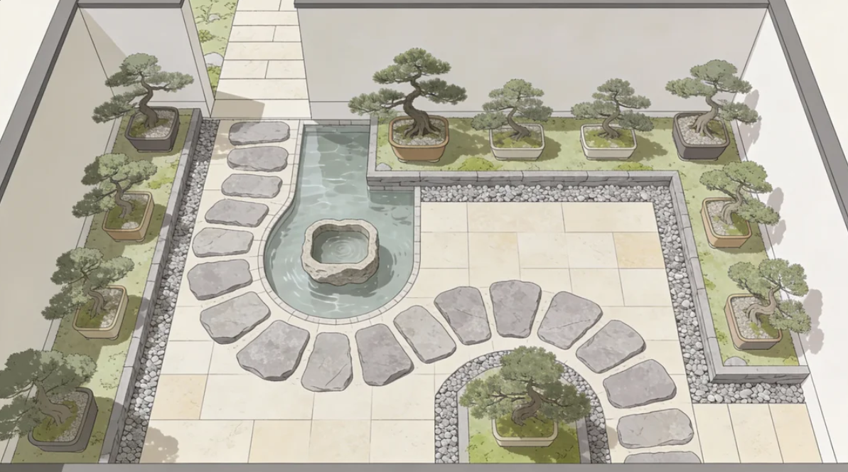 Modern Zen patio image