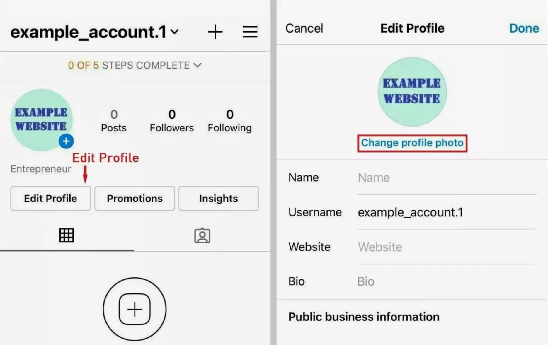 Tambah atau ubah gambar profil semasa anda di Instagram