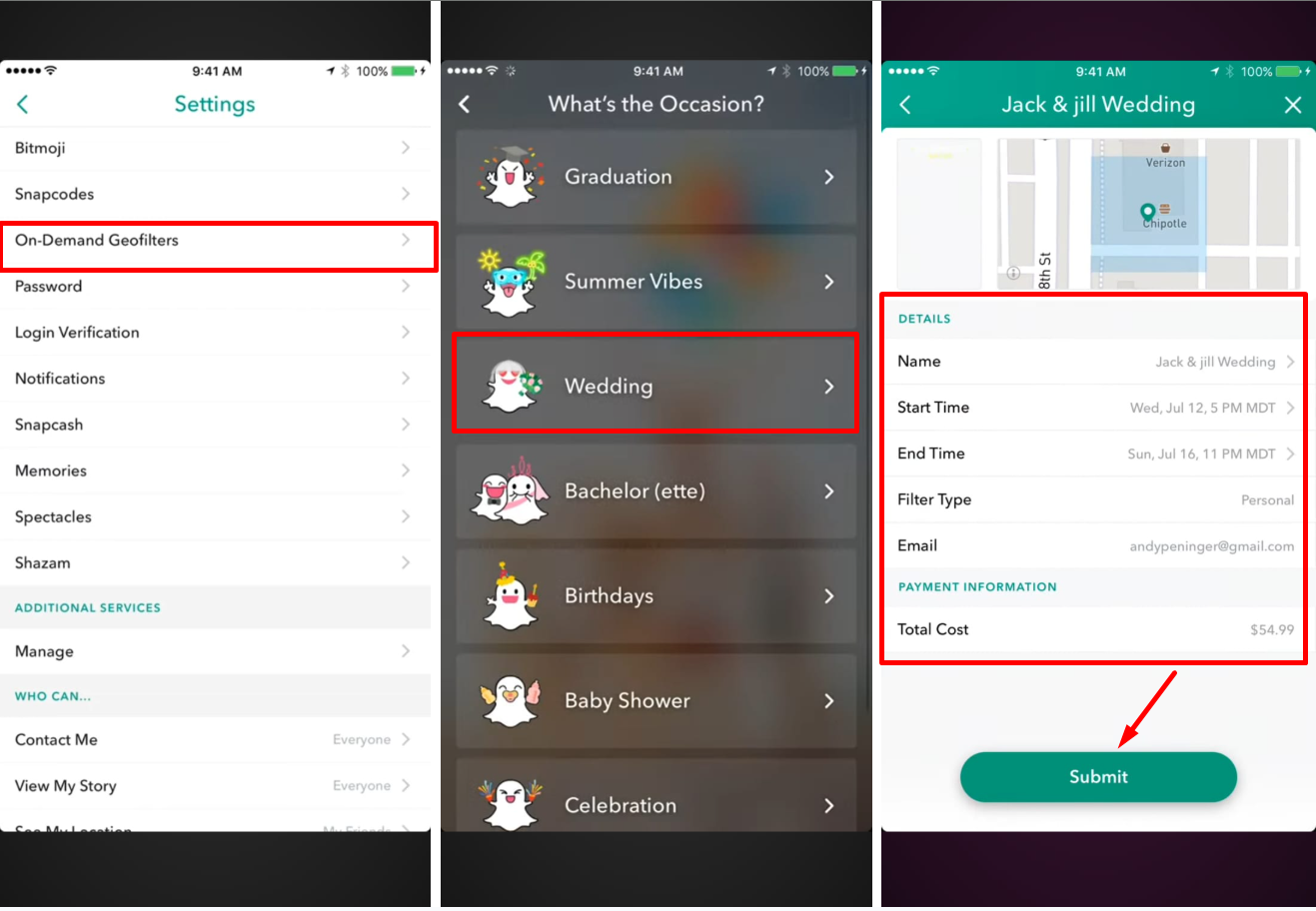 Image montrant comment créer un filtre Snapchat de mariage sur un téléphone