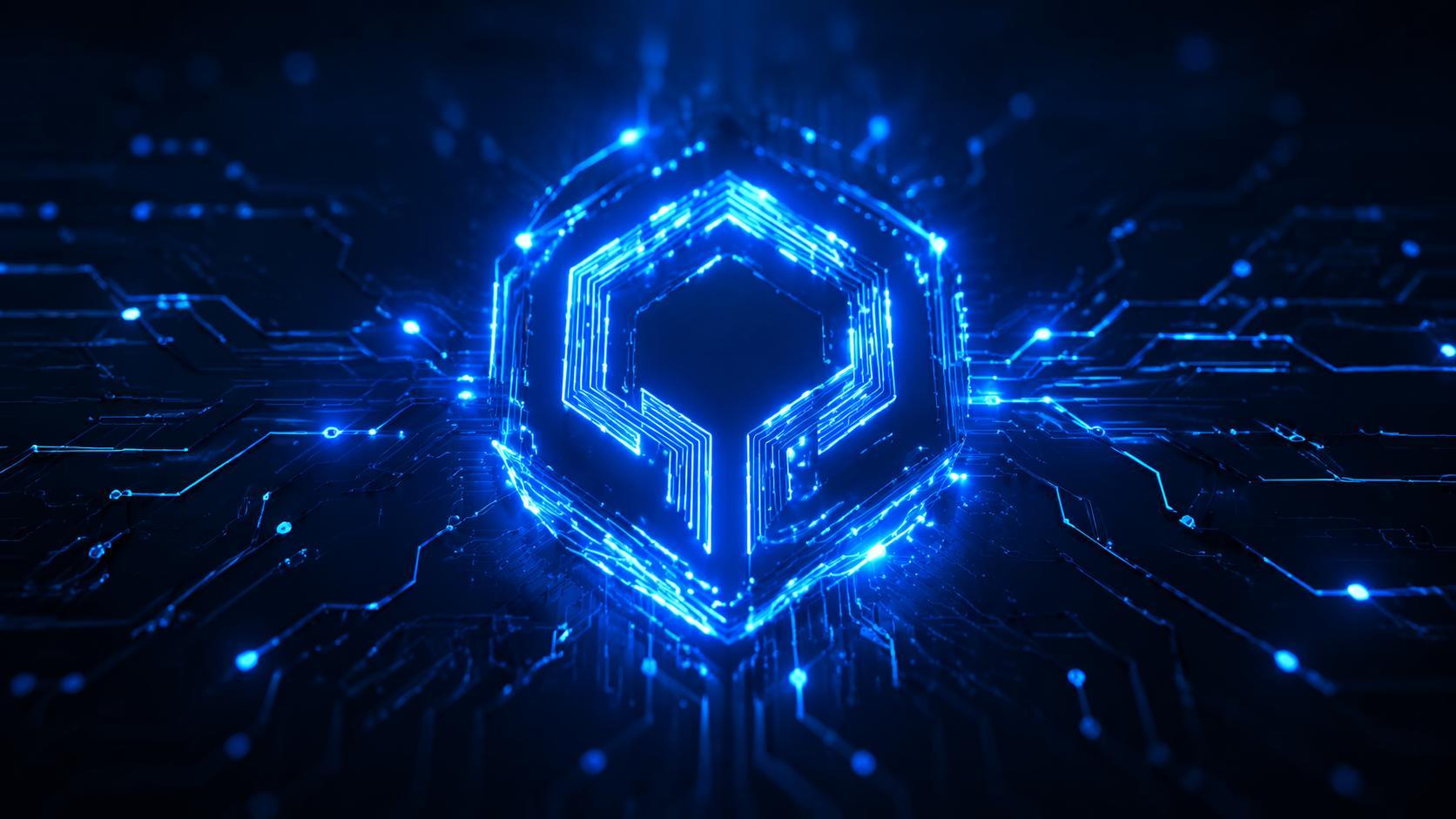Dreamina logo animation video prompts prompt example 5: Circuit pulse logo