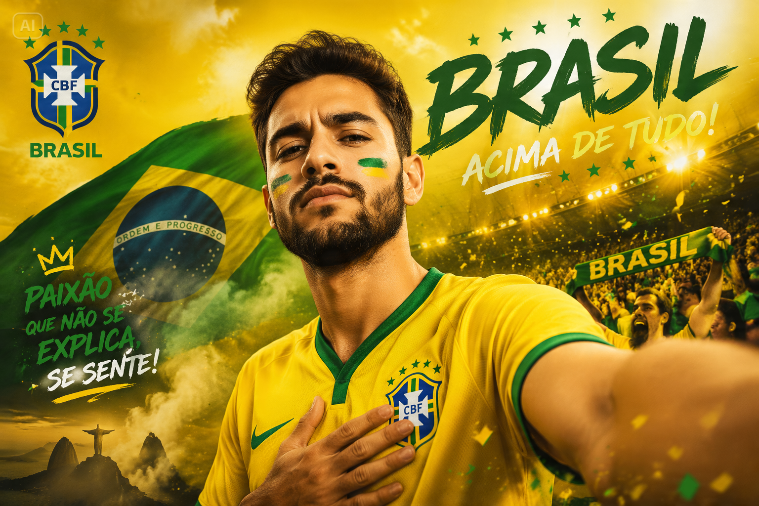 Brazil FIFA Supporter Selfie Poster