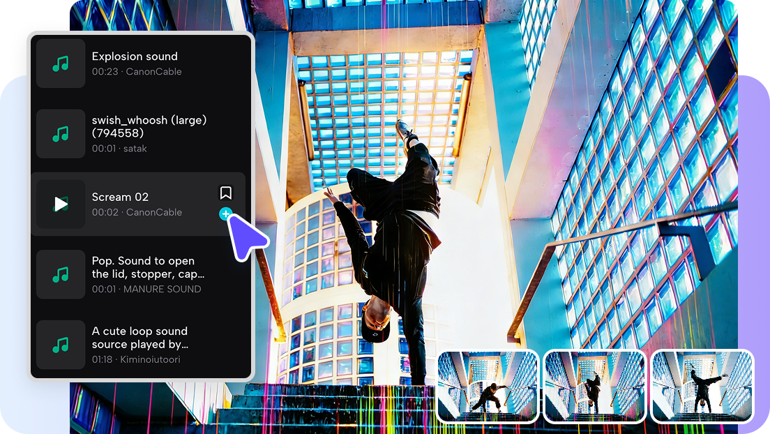 Bruitages glitch sur Pippit.